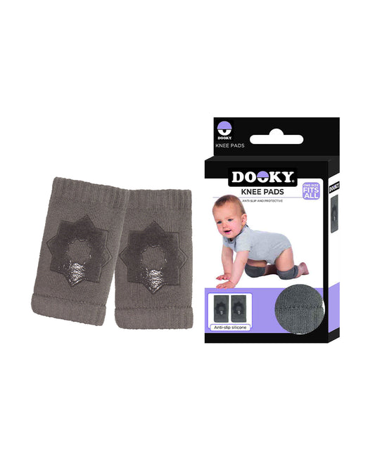Dooky Baby Elbow & Knee Pads-Soft Non-Slip Crawling Protectors-For Crawling Infants-Grey