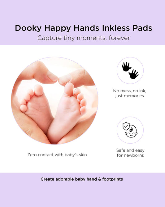 Dooky Inkless Pad-Baby Hand & Footprint Kit-Clean Prints Without Ink on Skin-Baby Keepsakes Gift Set For Baby Shower