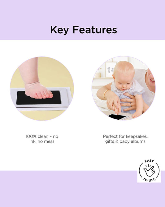 Dooky Inkless Pad-Baby Hand & Footprint Kit-Clean Prints Without Ink on Skin-Baby Keepsakes Gift Set For Baby Shower