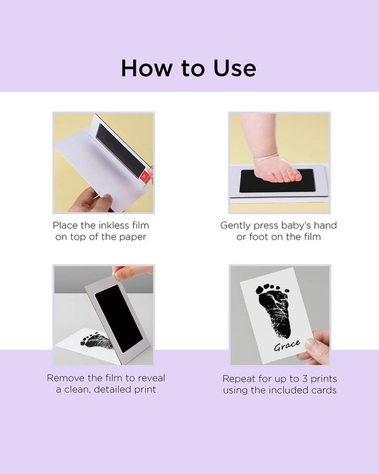 Dooky Inkless Pad-Baby Hand & Footprint Kit-Clean Prints Without Ink on Skin-Baby Keepsakes Gift Set For Baby Shower