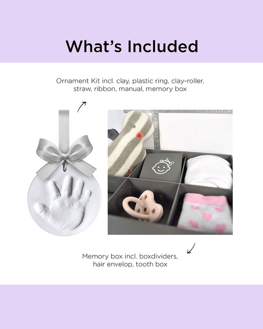 Dooky Baby Handprint Ornament Kit With Memory Box-Includes Skin Friendly Clay-Baby Keepsakes Gift Set For Baby Shower