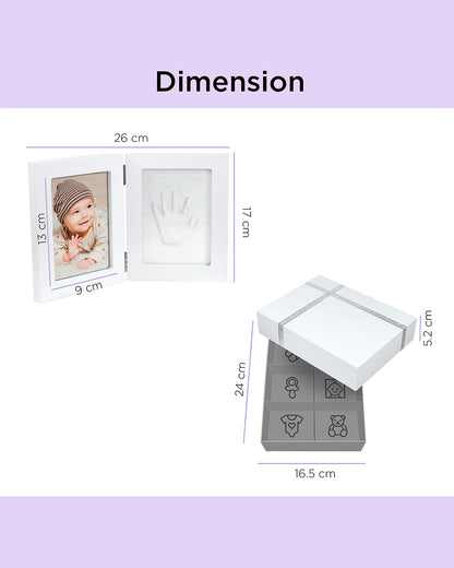 Dooky Baby Hand & Footprint Photo Frame with Memory Box-Includes Skin Friendly Clay-Baby Keepsakes Gift Set For Baby Shower