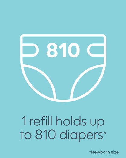 Diaper Genie Diaper Pail Square Jumbo Refills-Holds upto 810 newborn-sized diapers-Strong odor barrier-Unscented
