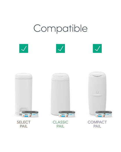 Diaper Genie Diaper Pail Square Refills-Holds upto 270 newborn-sized diapers-Strong odor barrier-Unscented