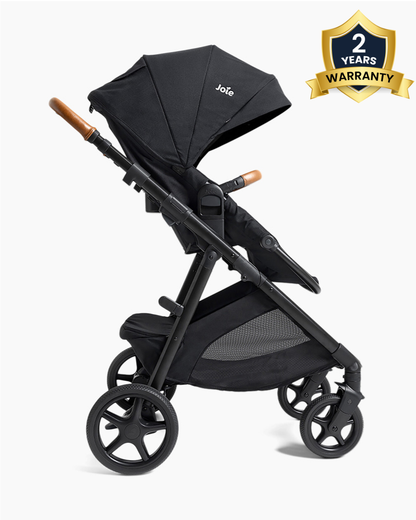Joie Ginger Stroller-Converts into Pramette (Carry Cot)-Height Adjustable & Parent Handle Bar-Reversible & Flat Reclining Seat-2 Years Warranty-Pram For 0 to 4Y (Upto 22 Kg)-Shale