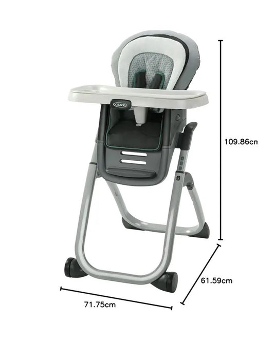 Graco DuoDiner DLX Baby High Chair-Seat 2 Kids at Once-Convertible To Booster Seat-4M to 6Y (Upto 25Kg)-Grey