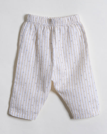 Twingle 100% Organic Muslin Nightsuit-Prevents Overheating-Naturally Temperature Regulating for Better Sleep-Soft Elasticated Waistband-Starlight-White-For Infants