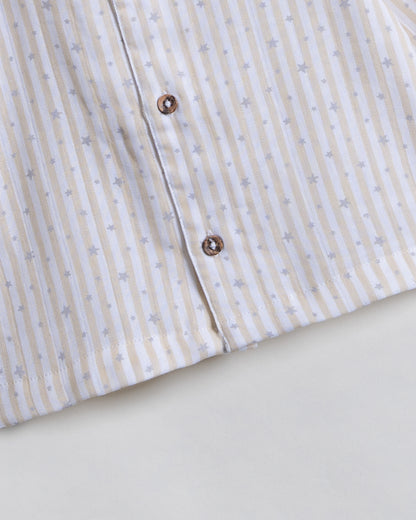 Twingle 100% Organic Muslin Nightsuit-Prevents Overheating-Naturally Temperature Regulating for Better Sleep-Soft Elasticated Waistband-Starlight-White-For Infants