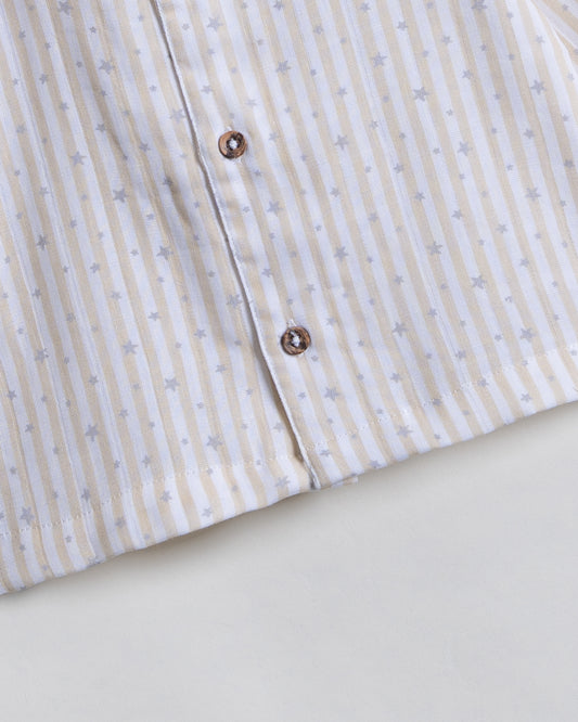 Twingle 100% Organic Muslin Nightsuit-Prevents Overheating-Naturally Temperature Regulating for Better Sleep-Soft Elasticated Waistband-Starlight-White-For Infants