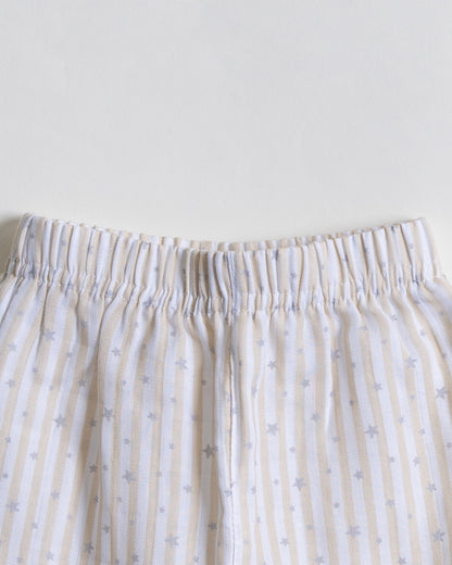 Twingle 100% Organic Muslin Nightsuit-Prevents Overheating-Naturally Temperature Regulating for Better Sleep-Soft Elasticated Waistband-Starlight-White-For Infants