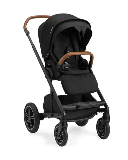 Nuna Mixx Next Baby Stroller-Height Adjustable Parent Handle Bar-Flat Reclining & Reversible Seat-Big Rear Wheels-Includes Rain Cover & Post Adaptors-2 Years Warranty-Pram for 0 to 4Y (Upto 22 Kg)-Caviar