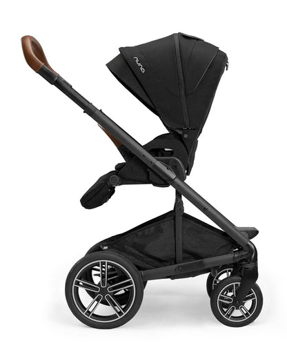 Nuna Mixx Next Baby Stroller-Height Adjustable Parent Handle Bar-Flat Reclining & Reversible Seat-Big Rear Wheels-Includes Rain Cover & Post Adaptors-2 Years Warranty-Pram for 0 to 4Y (Upto 22 Kg)-Caviar