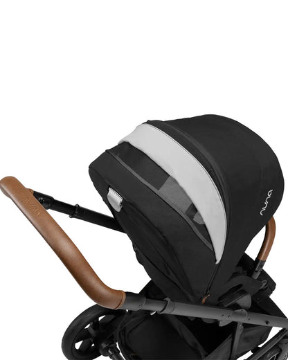 Nuna Mixx Next Baby Stroller-Height Adjustable Parent Handle Bar-Flat Reclining & Reversible Seat-Big Rear Wheels-Includes Rain Cover & Post Adaptors-2 Years Warranty-Pram for 0 to 4Y (Upto 22 Kg)-Caviar