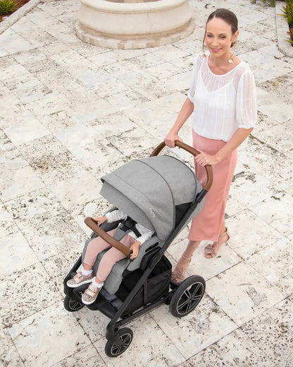 Nuna Mixx Next Baby Stroller-Height Adjustable Parent Handle Bar-Flat Reclining & Reversible Seat-Big Rear Wheels-Includes Rain Cover & Post Adaptors-2 Years Warranty-Pram for 0 to 4Y (Upto 22 Kg)-Caviar