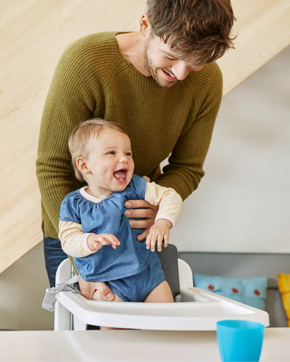 Nuna Zaaz Baby High Chair-Air Foam Cushion-Height Adjustable-Easily Removable Tray, Arm Bar & Footrest-For 0M+ (Upto 100Kg)-Black Plum