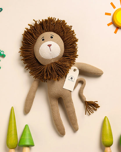 Baby Forest Cuddly Buddies King Lio Soft Toy-Perfect For Snuggles-Helps in Sensory Development-Plush Cuddly Toy-For 24M+