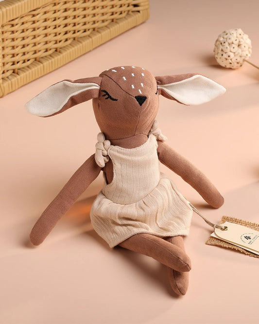 Baby Forest Cuddly Buddies Baby Deer Soft Toy-Perfect For Snuggles-Helps in Sensory Development-Plush Cuddly Toy-For 24M+