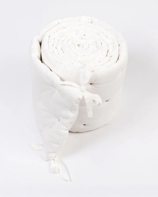 LittleBird Baby Bedding Set with Cot Bumper-Cotton White-Hand Embroidered-100% Cotton-For Infants