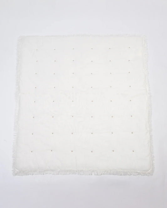 LittleBird Baby Bedding Set with Cot Bumper-Cotton White-Hand Embroidered-100% Cotton-For Infants