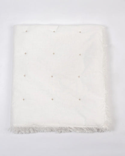 LittleBird Baby Bedding Set with Cot Bumper-Cotton White-Hand Embroidered-100% Cotton-For Infants