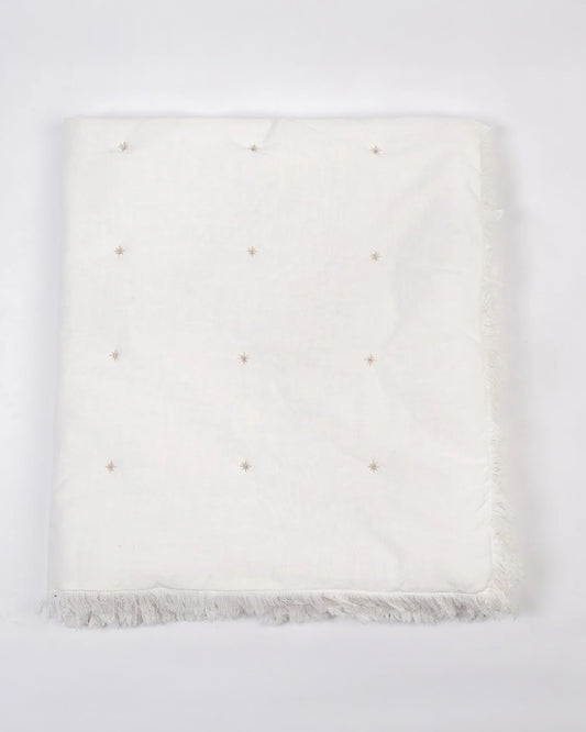 LittleBird Baby Bedding Set with Cot Bumper-Cotton White-Hand Embroidered-100% Cotton-For Infants