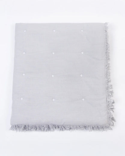 LittleBird Baby Bedding Set with Cot Bumper-Hush Grey-Hand Embroidered-100% Cotton-For Infants