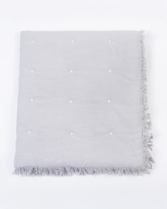 LittleBird Baby Bedding Set with Cot Bumper-Hush Grey-Hand Embroidered-100% Cotton-For Infants