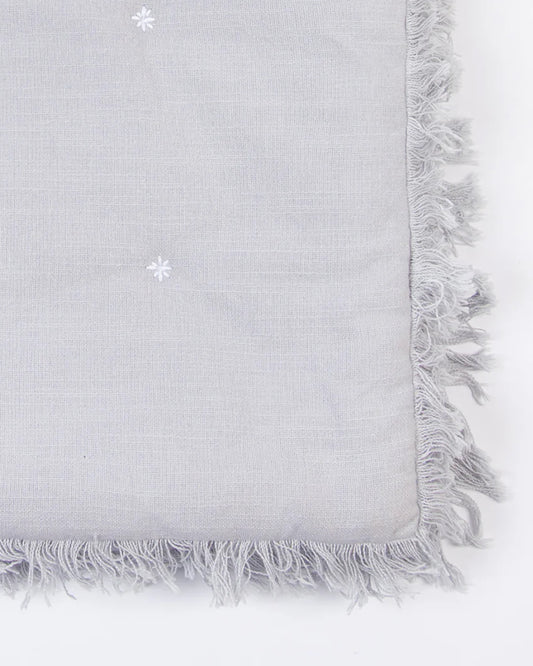 LittleBird Baby Bedding Set with Cot Bumper-Hush Grey-Hand Embroidered-100% Cotton-For Infants