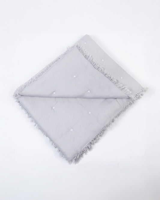 LittleBird Baby Bedding Set with Cot Bumper-Hush Grey-Hand Embroidered-100% Cotton-For Infants