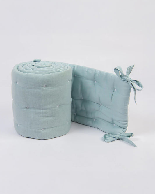 LittleBird Baby Bedding Set with Cot Bumper-Bluebell-Hand Embroidered-100% Cotton-For Infants