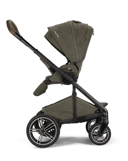 Nuna Mixx Next Baby Stroller-Height Adjustable Parent Handle Bar-Flat Reclining & Reversible Seat-Big Rear Wheels-Includes Rain Cover & Post Adaptors-2 Years Warranty-Pram for 0 to 4Y (Upto 22 Kg)-Pine