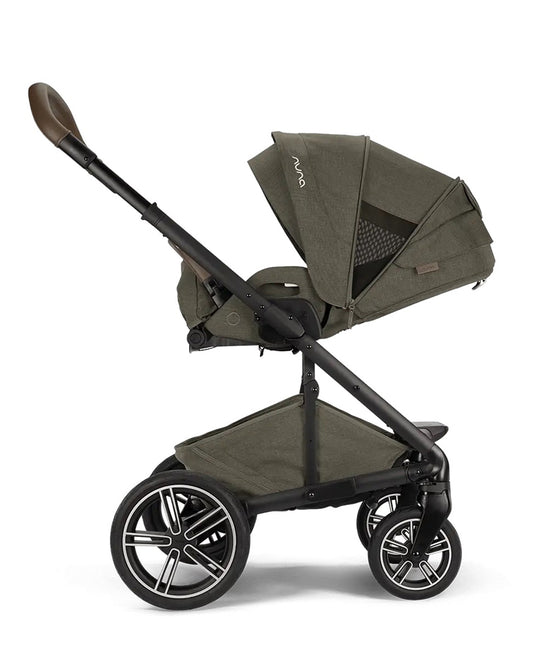 Nuna Mixx Next Baby Stroller-Height Adjustable Parent Handle Bar-Flat Reclining & Reversible Seat-Big Rear Wheels-Includes Rain Cover & Post Adaptors-2 Years Warranty-Pram for 0 to 4Y (Upto 22 Kg)-Pine