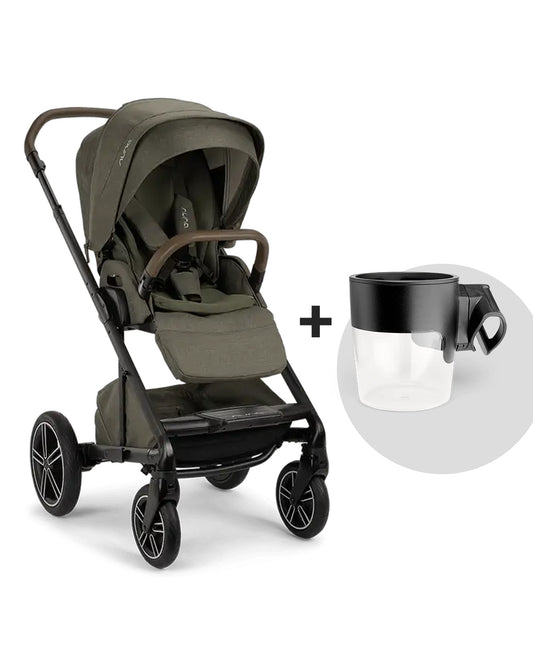 Nuna Mixx Next Baby Stroller-With Cup Holder-Height Adjustable Parent Handle Bar-Big Rear Wheels-Includes Rain Cover & Post Adaptors-2 Years Warranty-Pram for 0 to 4Y (Upto 22 Kg)-Pine