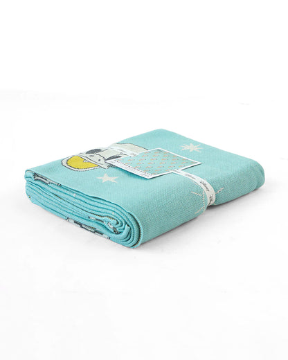 Pluchi Donald Duck Disney Knitted Baby Blanket-Ultra Soft 100% Organic Cotton-All Seasons AC Blanket-Pearl Aqua-For Toddlers