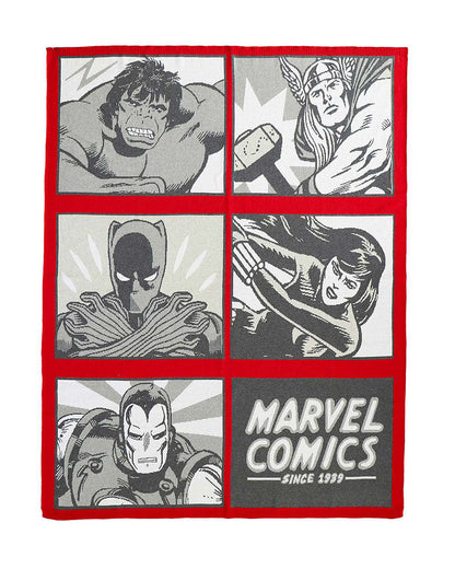Pluchi Marvel Comics Knitted Baby Blanket-100% Cotton-All Seasons AC Blanket-Grey & Red-For Toddlers
