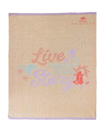 Pluchi Disney Princess Knitted Baby Blanket-Ultra Soft Cotton-All Seasons AC Blanket-Cerise Pink-For Toddlers