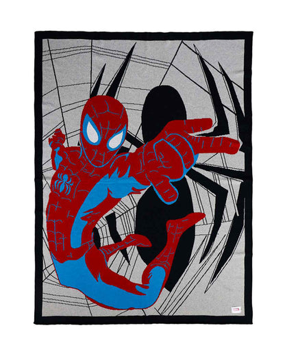 Pluchi Spidey Disney Knitted Baby Blanket-100% Cotton-All Seasons AC Blanket-Multicolor-For Toddlers