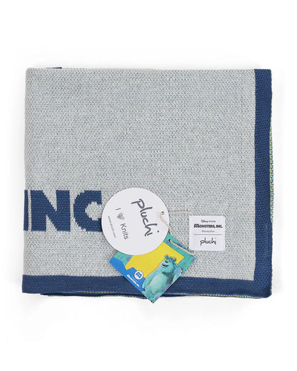 Pluchi Top Scarers Monsters Knitted Baby Blanket-100% Cotton-All Seasons AC Blanket-Ivory Grey-For Infants