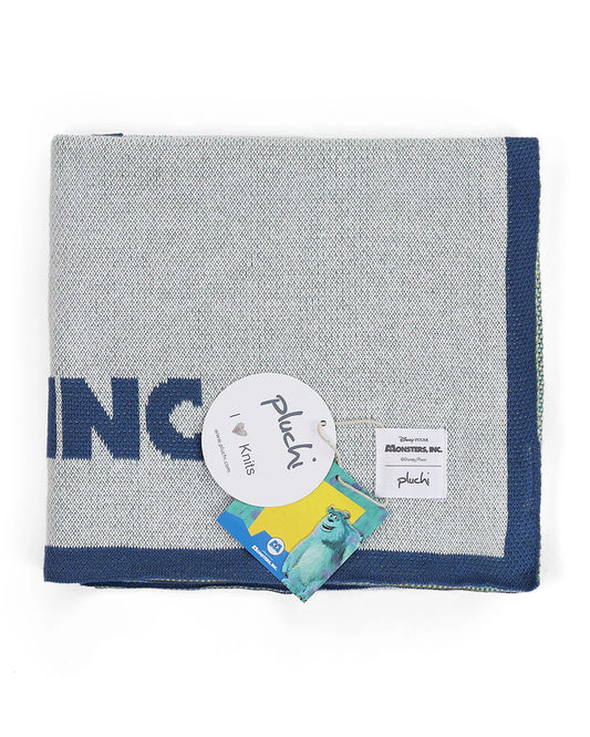 Pluchi Top Scarers Monsters Knitted Baby Blanket-100% Cotton-All Seasons AC Blanket-Ivory Grey-For Infants