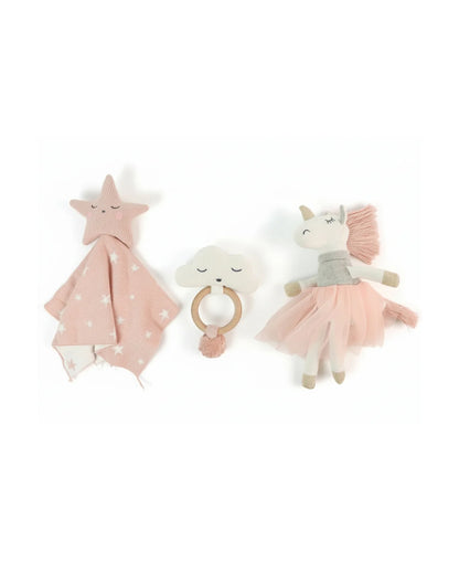 Pluchi Celestia Play & Pamper Gift Set-Pack of 3-Gift For Baby Shower & Baby Birthday-Pink Pearl