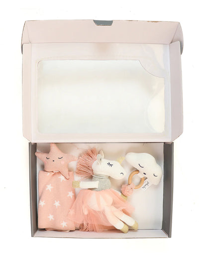 Pluchi Celestia Play & Pamper Gift Set-Pack of 3-Gift For Baby Shower & Baby Birthday-Pink Pearl