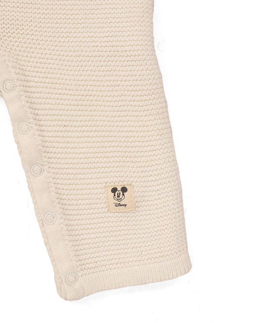 Pluchi Off White Sleepsuit-Solid-100% Cotton-For Infants