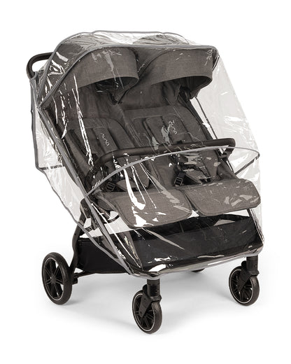 Nuna TRVL Dubl Twin Stroller-With Cup Holder-Individually Adjustable Near Flat Reclining Seat-One Hand Fold-Large Storage Basket-2 Years Warranty- For 0 to 4Y (Upto 22 Kg)-Granite