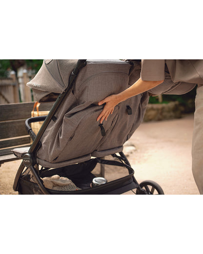 Nuna TRVL Dubl Twin Stroller-With Cup Holder-Individually Adjustable Near Flat Reclining Seat-One Hand Fold-Large Storage Basket-2 Years Warranty- For 0 to 4Y (Upto 22 Kg)-Granite