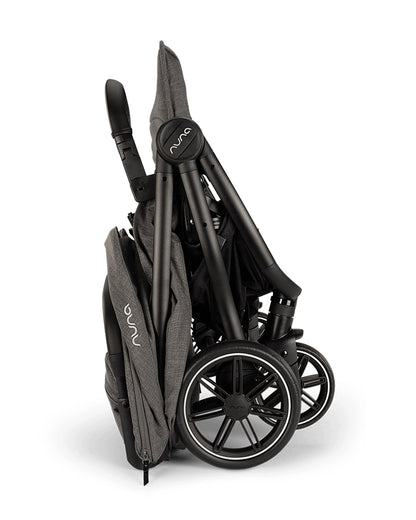 Nuna TRVL Dubl Twin Stroller-With Cup Holder-Individually Adjustable Near Flat Reclining Seat-One Hand Fold-Large Storage Basket-2 Years Warranty- For 0 to 4Y (Upto 22 Kg)-Granite