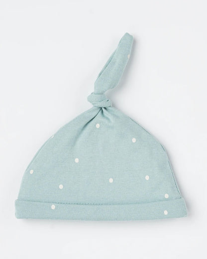 Beelittle Light Blue Caps, Booties & Mittens Set-Polka Dots-Cotton-For Infants