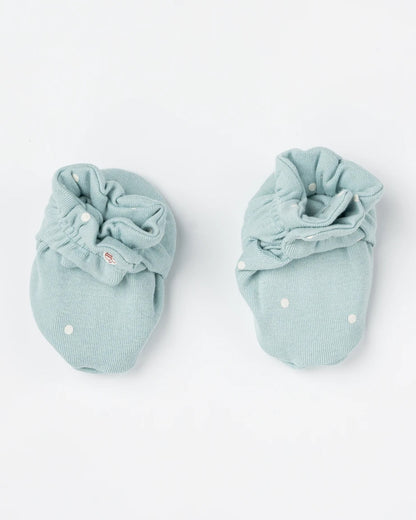 Beelittle Light Blue Caps, Booties & Mittens Set-Polka Dots-Cotton-For Infants
