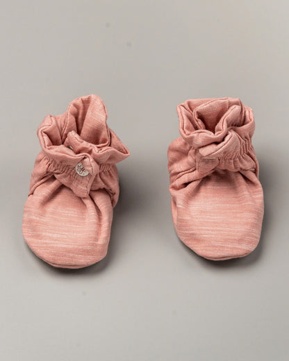 Beelittle Peach Pink Caps, Booties & Mittens Set-Solid-Cotton-For Infants