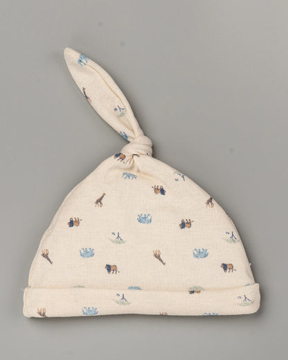 Beelittle Beige Caps, Booties & Mittens Set-Dusty Safari-Cotton-For Infants
