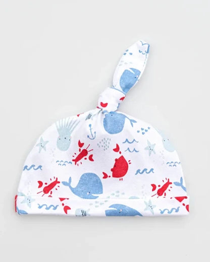Beelittle White Cap-Sea Shore-Organic Cotton-For Infants
